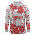 Personalized Sydney Swans Long Sleeve Polo Shirt Aboriginal Pattern with Graffiti Style