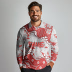 Personalized Sydney Swans Long Sleeve Polo Shirt Aboriginal Pattern with Graffiti Style