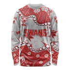 Personalized Sydney Swans Long Sleeve Shirt Aboriginal Pattern with Graffiti Style
