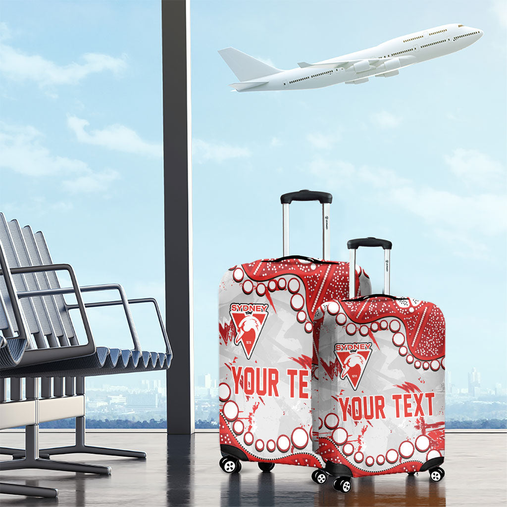 Personalized Sydney Swans Luggage Cover Aboriginal Pattern with Graffiti Style