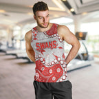 Personalized Sydney Swans Men Tank Top Aboriginal Pattern with Graffiti Style