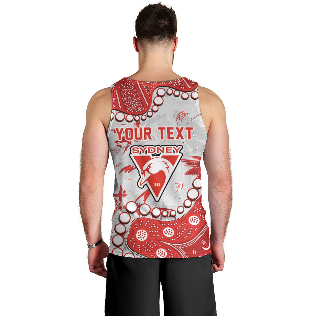 Personalized Sydney Swans Men Tank Top Aboriginal Pattern with Graffiti Style