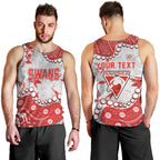Personalized Sydney Swans Men Tank Top Aboriginal Pattern with Graffiti Style