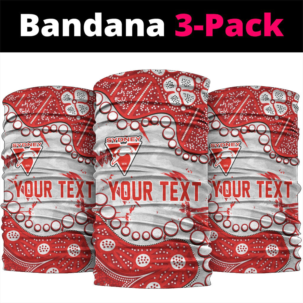 Personalized Sydney Swans Neck Gaiter Aboriginal Pattern with Graffiti Style