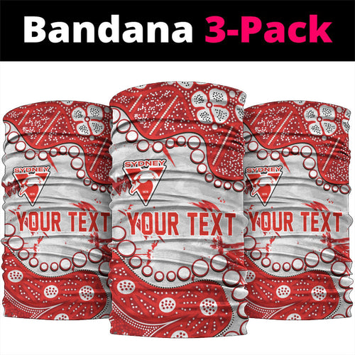 Personalized Sydney Swans Neck Gaiter Aboriginal Pattern with Graffiti Style