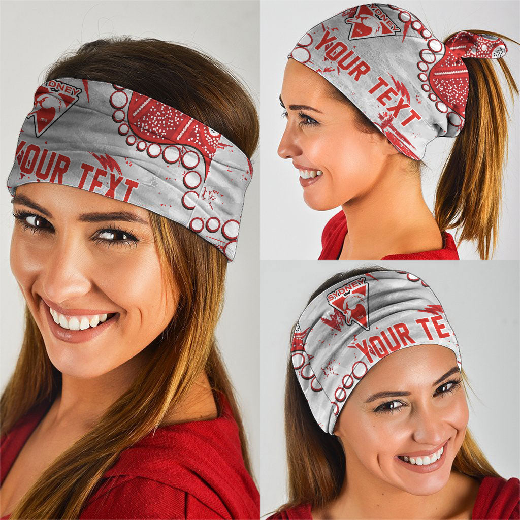 Personalized Sydney Swans Neck Gaiter Aboriginal Pattern with Graffiti Style