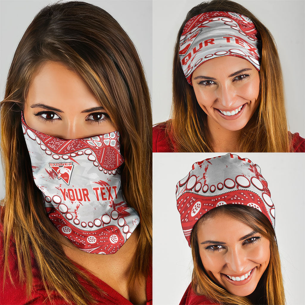 Personalized Sydney Swans Neck Gaiter Aboriginal Pattern with Graffiti Style
