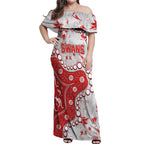 Personalized Sydney Swans Off Shoulder Maxi Dress Aboriginal Pattern with Graffiti Style