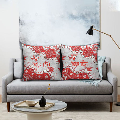 Personalized Sydney Swans Pillow Cover Aboriginal Pattern with Graffiti Style