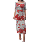 Personalized Sydney Swans Puletasi Aboriginal Pattern with Graffiti Style