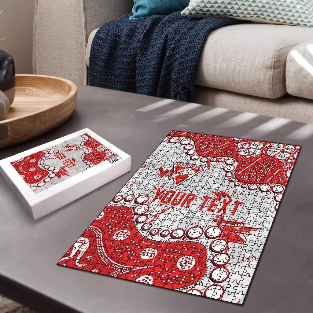 Personalized Sydney Swans Puzzle Aboriginal Pattern with Graffiti Style