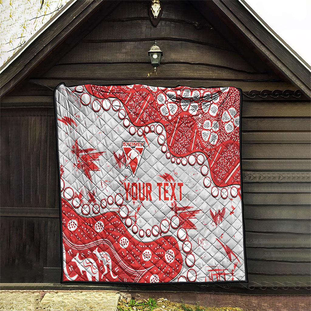 Personalized Sydney Swans Quilt Aboriginal Pattern with Graffiti Style