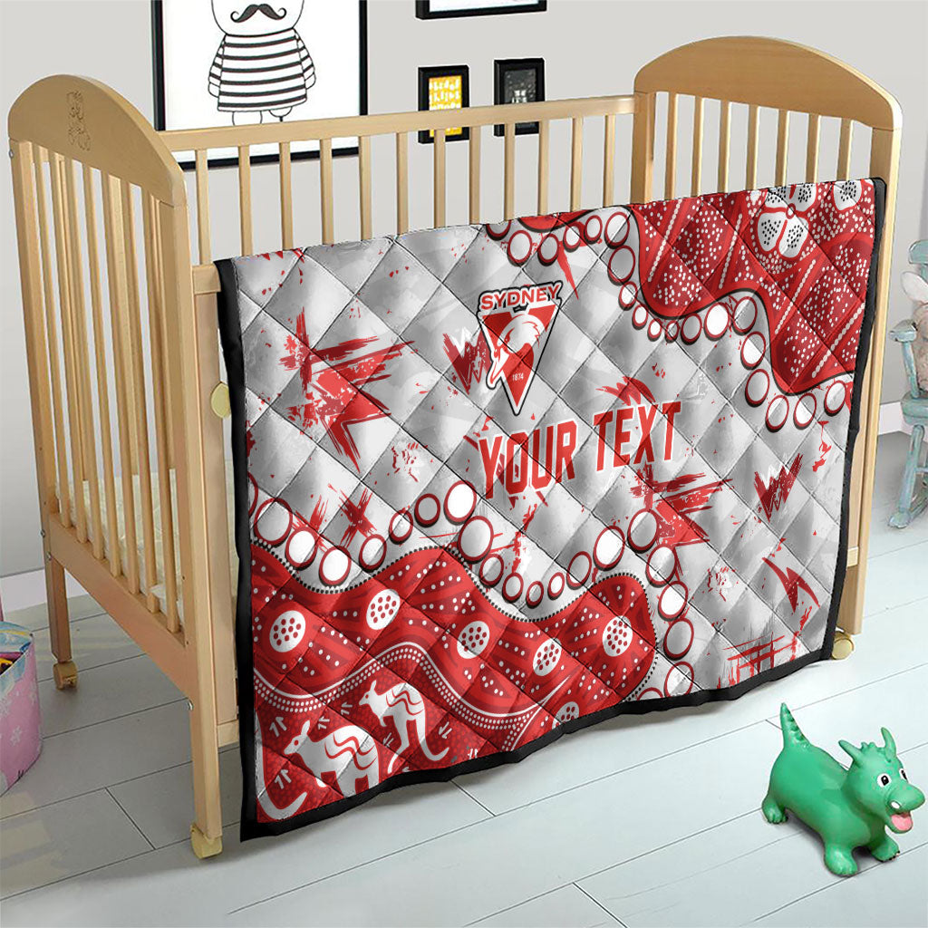 Personalized Sydney Swans Quilt Aboriginal Pattern with Graffiti Style