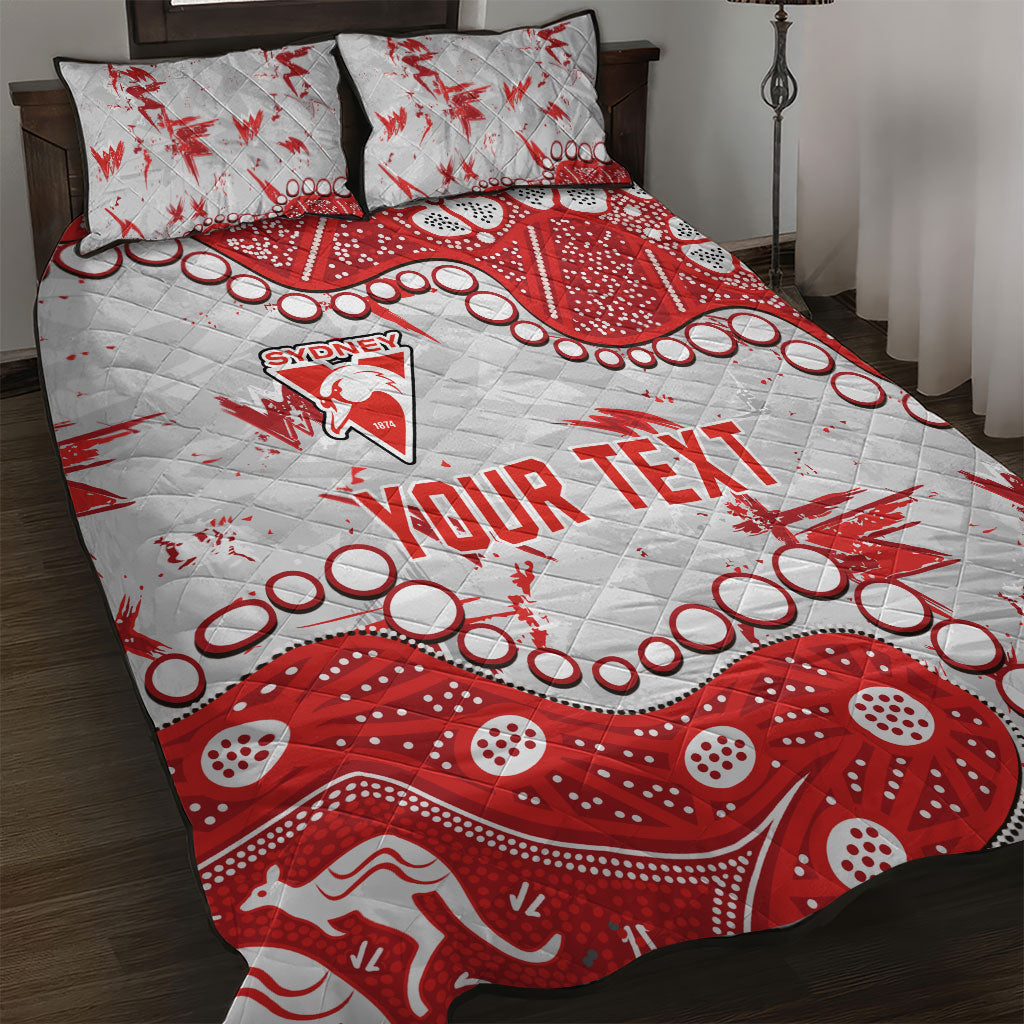 Personalized Sydney Swans Quilt Bed Set Aboriginal Pattern with Graffiti Style