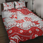 Personalized Sydney Swans Quilt Bed Set Aboriginal Pattern with Graffiti Style