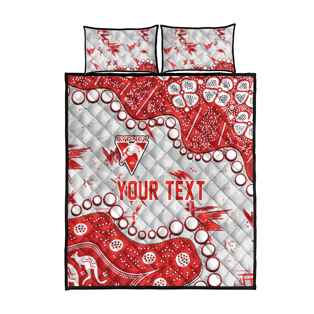 Personalized Sydney Swans Quilt Bed Set Aboriginal Pattern with Graffiti Style