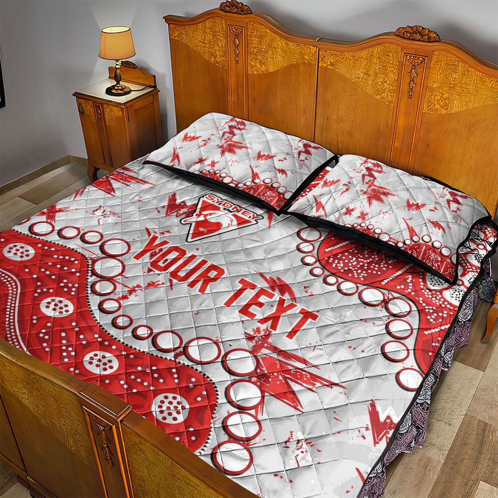 Personalized Sydney Swans Quilt Bed Set Aboriginal Pattern with Graffiti Style