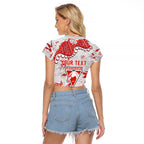 Personalized Sydney Swans Raglan Cropped T Shirt Aboriginal Pattern with Graffiti Style