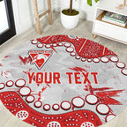 Personalized Sydney Swans Round Carpet Aboriginal Pattern with Graffiti Style