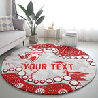 Personalized Sydney Swans Round Carpet Aboriginal Pattern with Graffiti Style