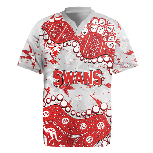 Personalized Sydney Swans Rugby Jersey Aboriginal Pattern with Graffiti Style