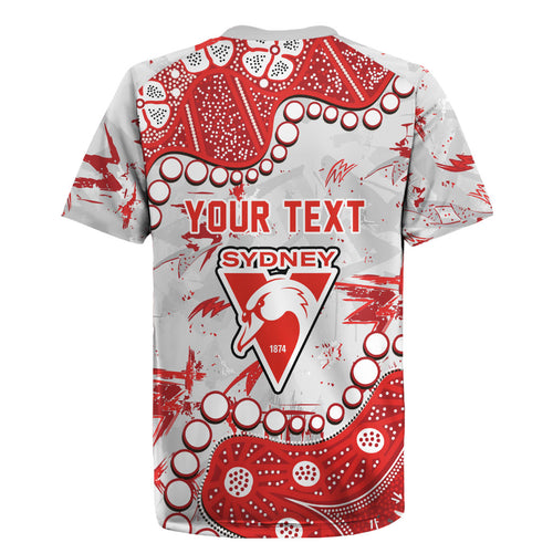 Personalized Sydney Swans Rugby Jersey Aboriginal Pattern with Graffiti Style