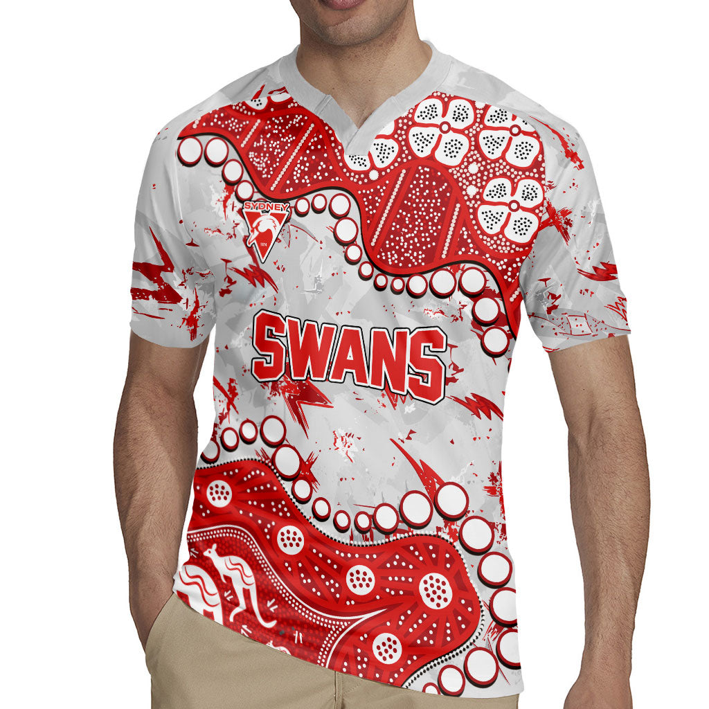 Personalized Sydney Swans Rugby Jersey Aboriginal Pattern with Graffiti Style