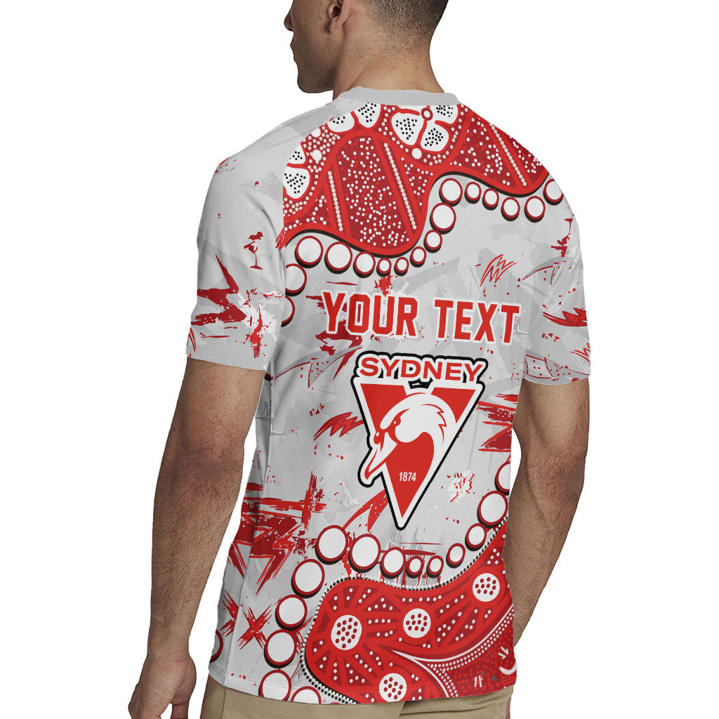 Personalized Sydney Swans Rugby Jersey Aboriginal Pattern with Graffiti Style