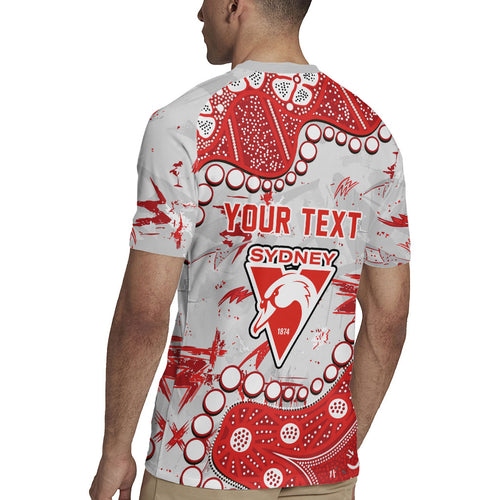 Personalized Sydney Swans Rugby Jersey Aboriginal Pattern with Graffiti Style