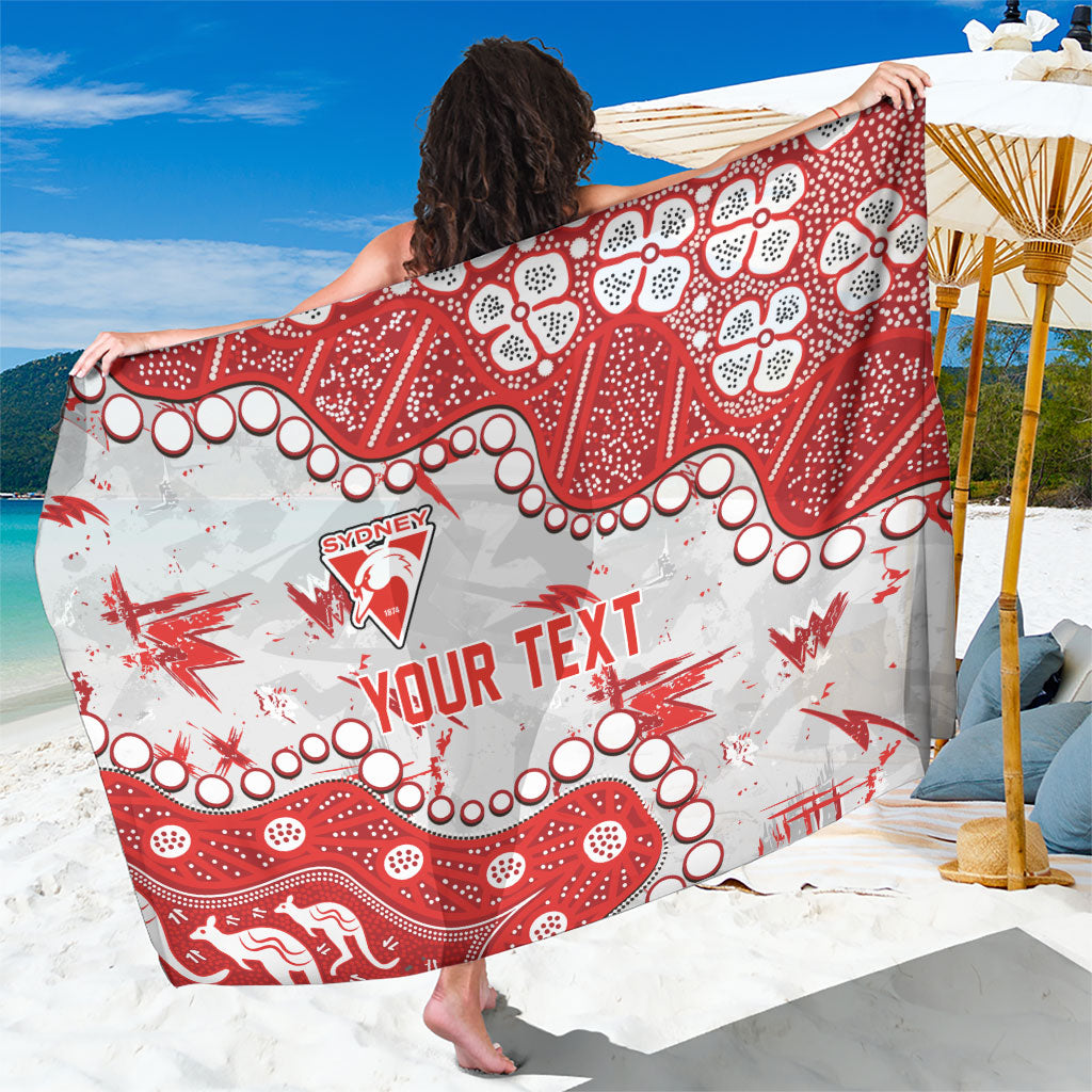 Personalized Sydney Swans Sarong Aboriginal Pattern with Graffiti Style
