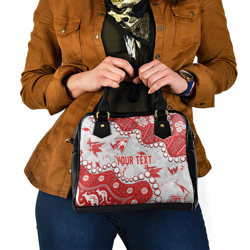 Personalized Sydney Swans Shoulder Handbag Aboriginal Pattern with Graffiti Style
