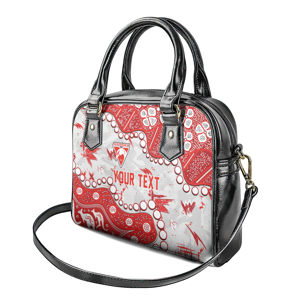 Personalized Sydney Swans Shoulder Handbag Aboriginal Pattern with Graffiti Style