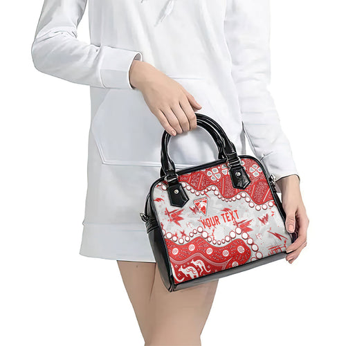 Personalized Sydney Swans Shoulder Handbag Aboriginal Pattern with Graffiti Style