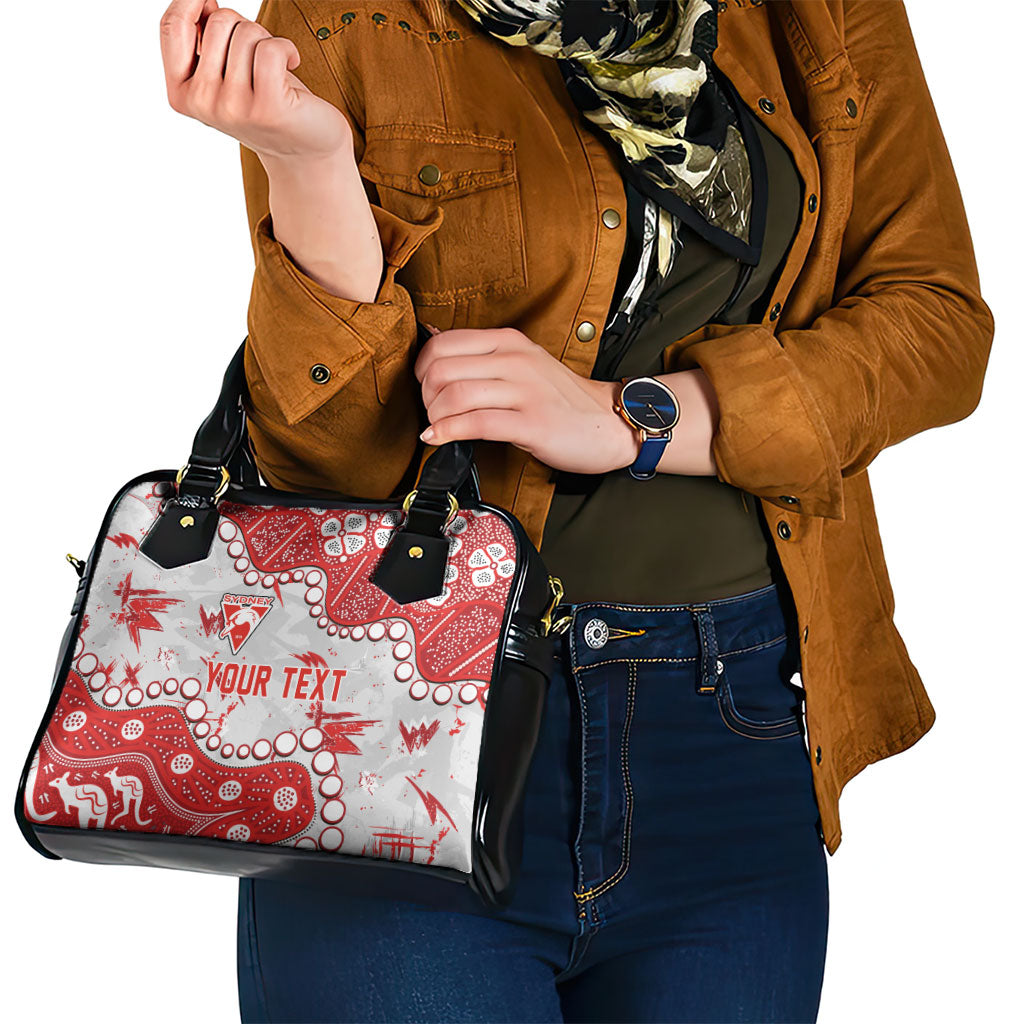 Personalized Sydney Swans Shoulder Handbag Aboriginal Pattern with Graffiti Style