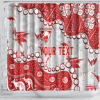 Personalized Sydney Swans Shower Curtain Aboriginal Pattern with Graffiti Style