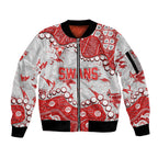 Personalized Sydney Swans Sleeve Zip Bomber Jacket Aboriginal Pattern with Graffiti Style