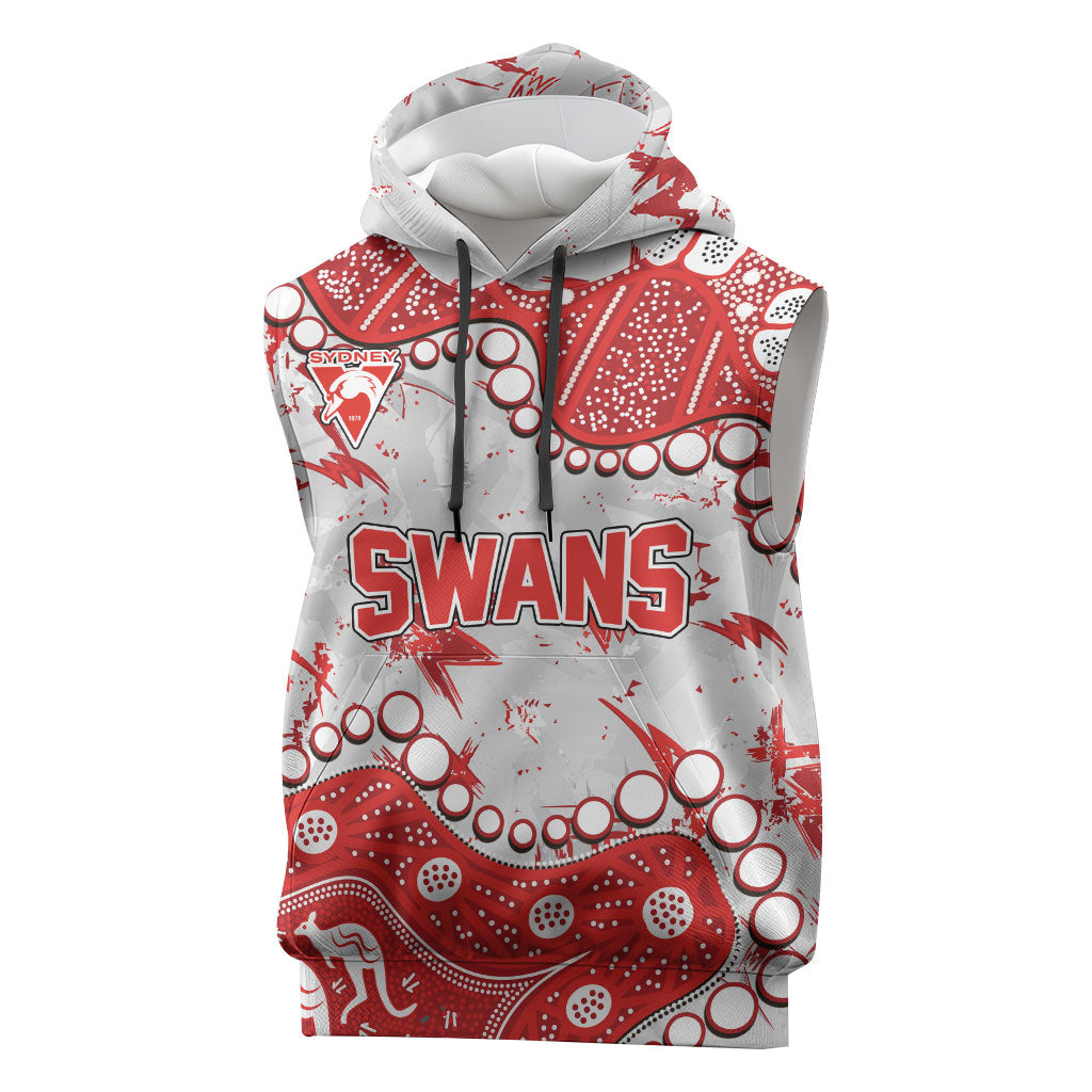 Personalized Sydney Swans Sleeveless Hoodie Aboriginal Pattern with Graffiti Style