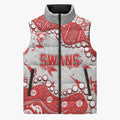 Personalized Sydney Swans Sleeveless Puffer Jacket Aboriginal Pattern with Graffiti Style