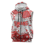 Personalized Sydney Swans Sleeveless Zip Hoodie Aboriginal Pattern with Graffiti Style