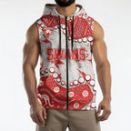 Personalized Sydney Swans Sleeveless Zip Hoodie Aboriginal Pattern with Graffiti Style