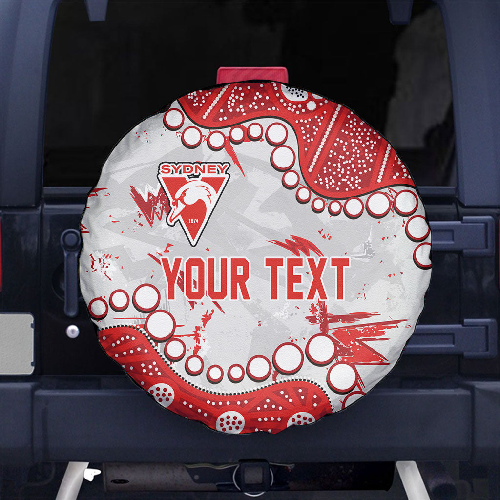 Personalized Sydney Swans Spare Tire Cover Aboriginal Pattern with Graffiti Style