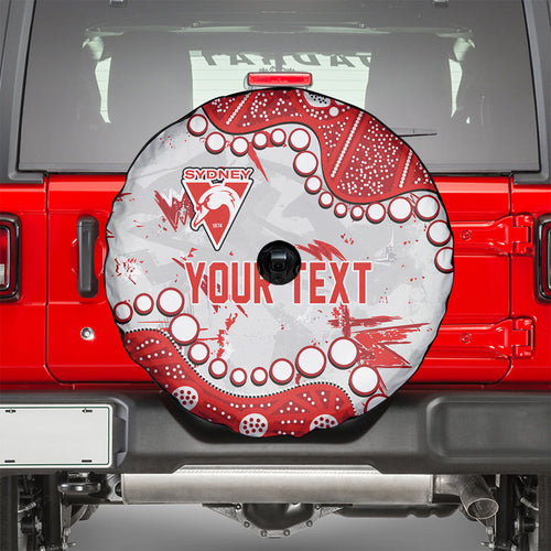 Personalized Sydney Swans Spare Tire Cover Aboriginal Pattern with Graffiti Style