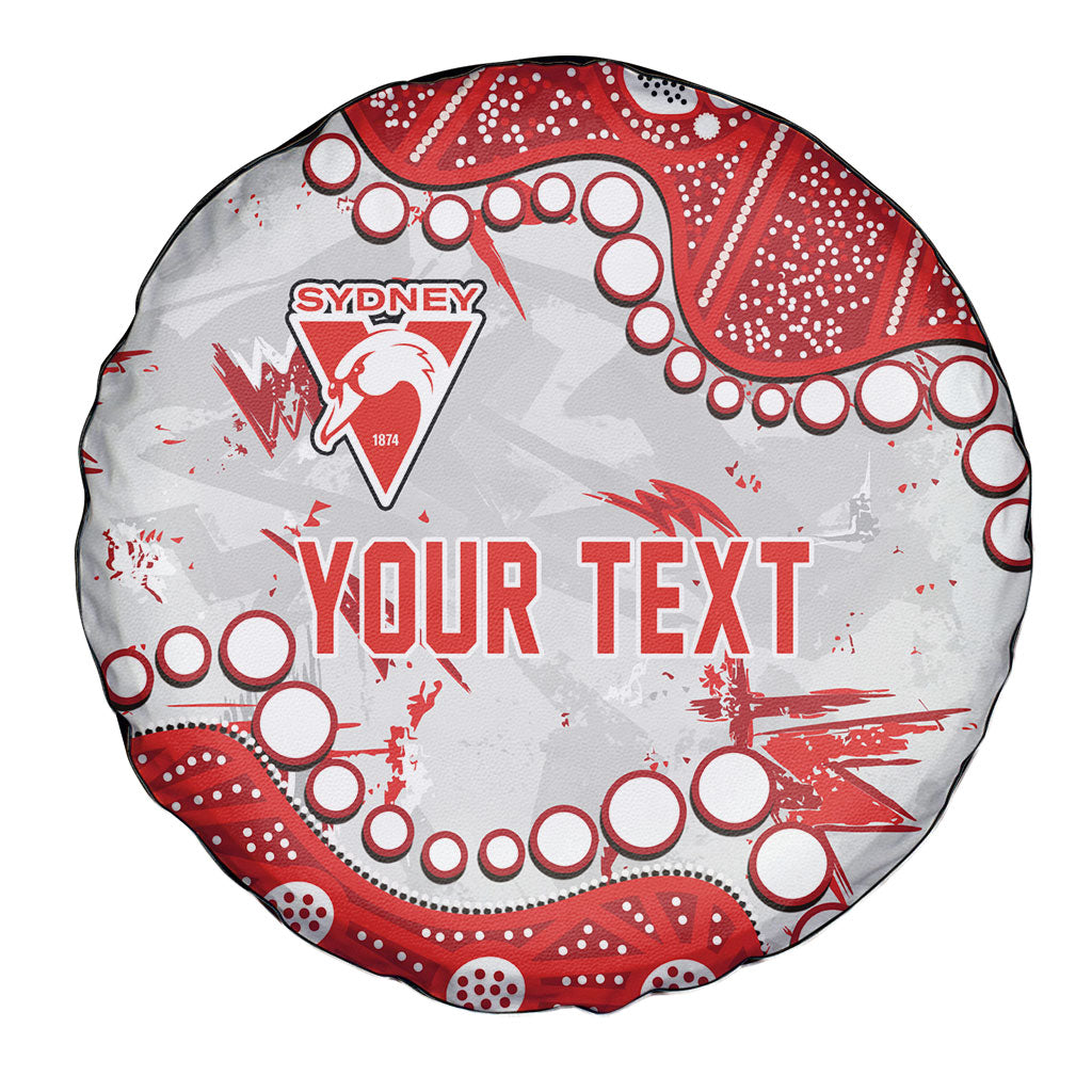 Personalized Sydney Swans Spare Tire Cover Aboriginal Pattern with Graffiti Style