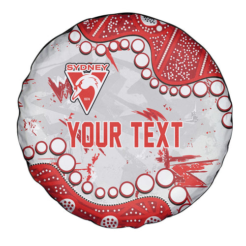 Personalized Sydney Swans Spare Tire Cover Aboriginal Pattern with Graffiti Style