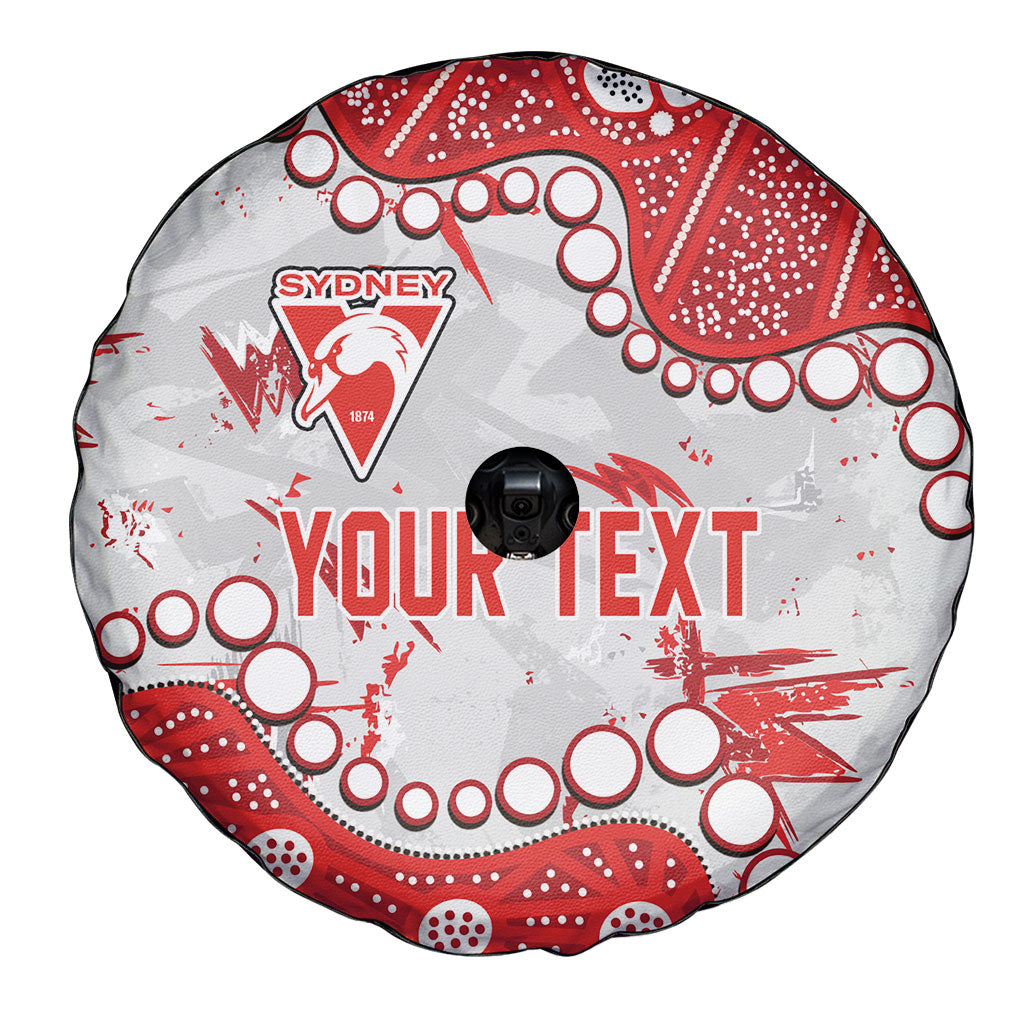 Personalized Sydney Swans Spare Tire Cover Aboriginal Pattern with Graffiti Style