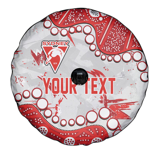 Personalized Sydney Swans Spare Tire Cover Aboriginal Pattern with Graffiti Style
