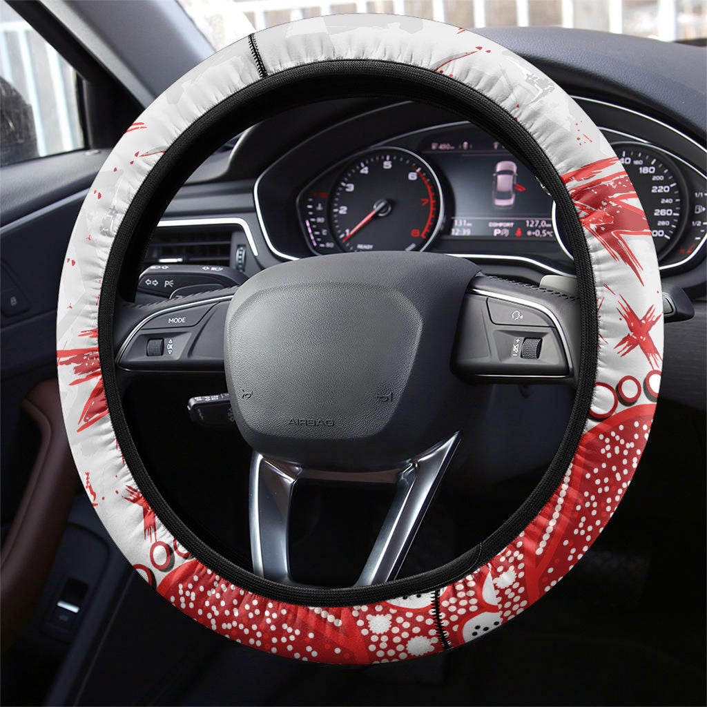 Sydney Swans Steering Wheel Cover Aboriginal Pattern with Graffiti Style