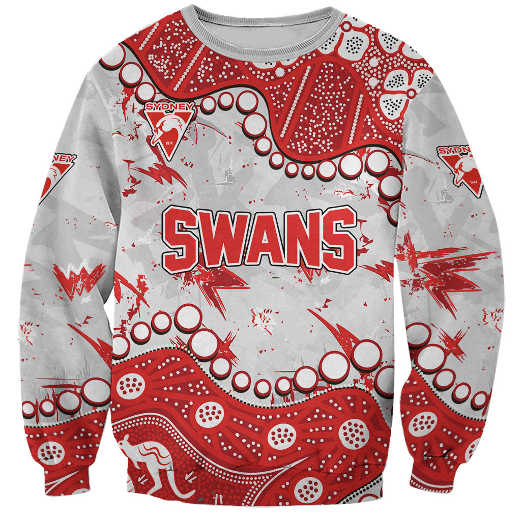 Personalized Sydney Swans Sweatshirt Aboriginal Pattern with Graffiti Style