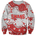 Personalized Sydney Swans Sweatshirt Aboriginal Pattern with Graffiti Style