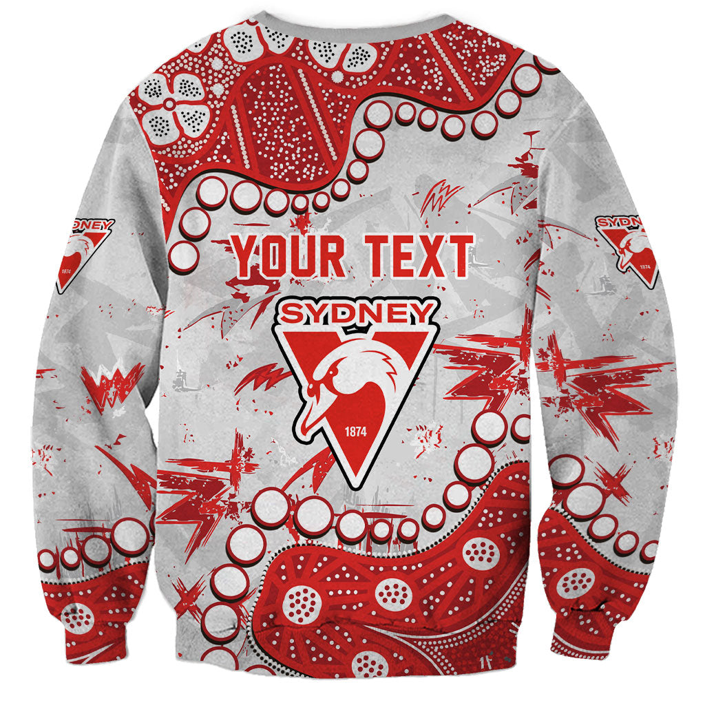 Personalized Sydney Swans Sweatshirt Aboriginal Pattern with Graffiti Style